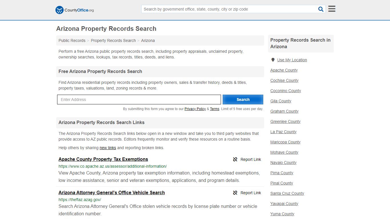 Arizona Property Records Search - County Office